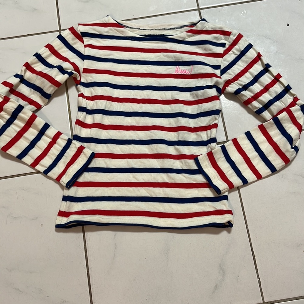 Maison Labiche Paris Sailor Striped Bisou Long-Sleeve Top